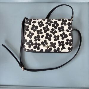Kate Spade Black & White Floral Crossbody Bag